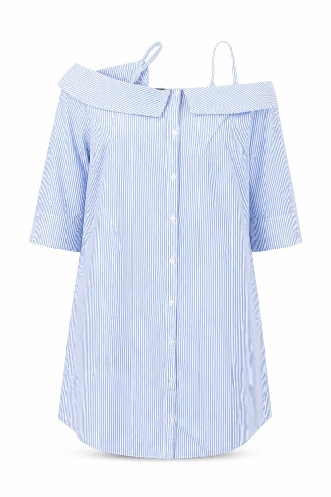 Womens UK Size 10 Primark Blue Basic Button-Up