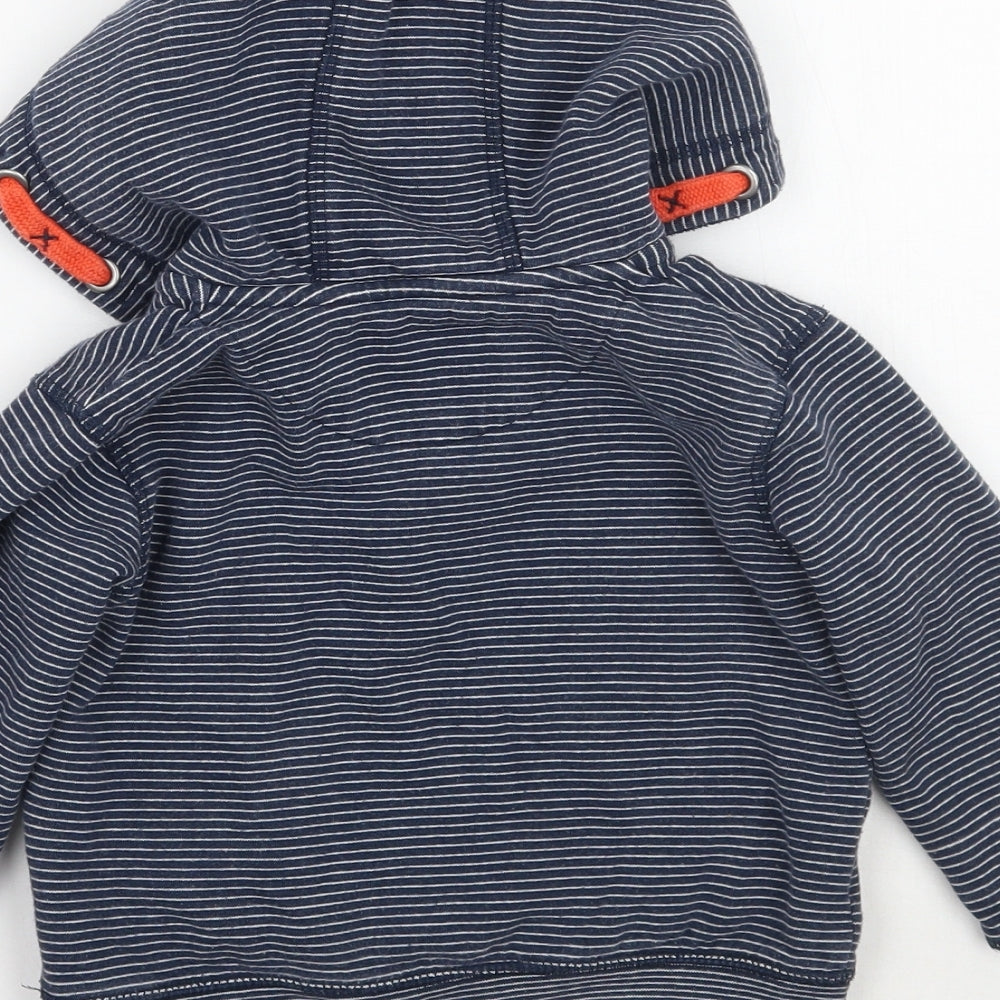 John Lewis Boys Blue Striped  Pullover Hoodie Size 2 Years