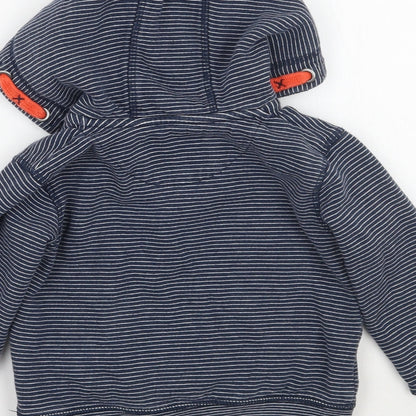 John Lewis Boys Blue Striped  Pullover Hoodie Size 2 Years