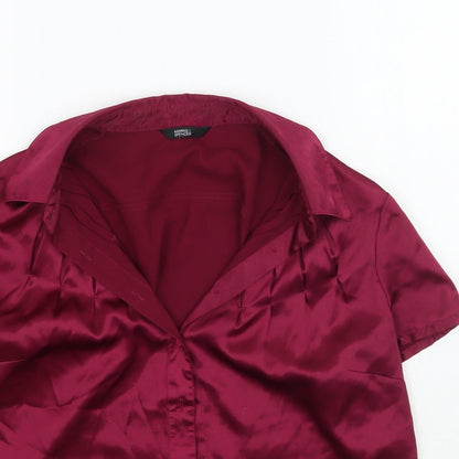 Womens UK Size 12 Marks and Spencer Pink Basic Button-Up