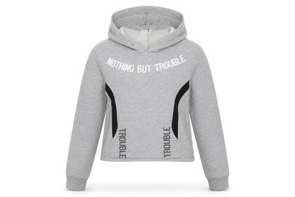 Front view of Select women’s grey pullover hoodie, size UK 12