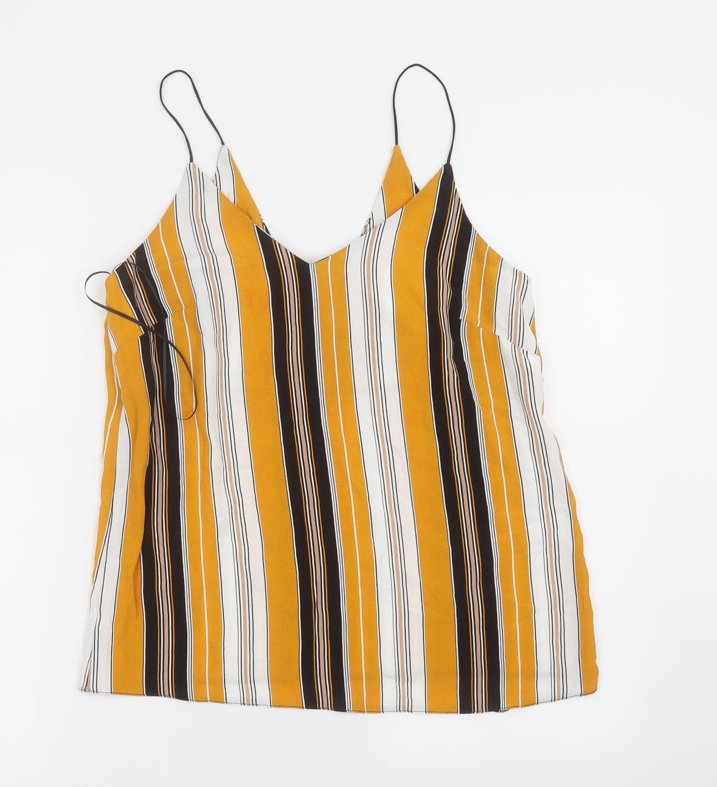 Womens UK Size 8 New Look Yellow Basic Tank