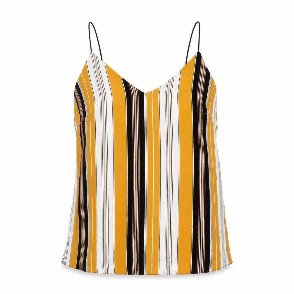Womens UK Size 8 New Look Yellow Basic Tank