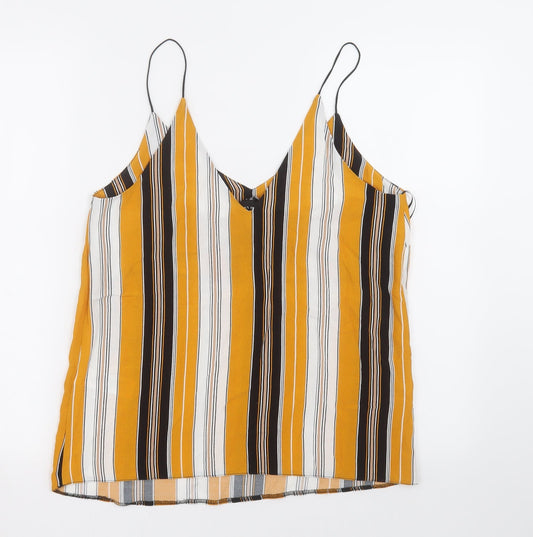 Womens UK Size 8 New Look Yellow Basic Tank