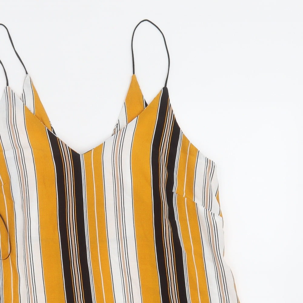 Womens UK Size 8 New Look Yellow Basic Tank