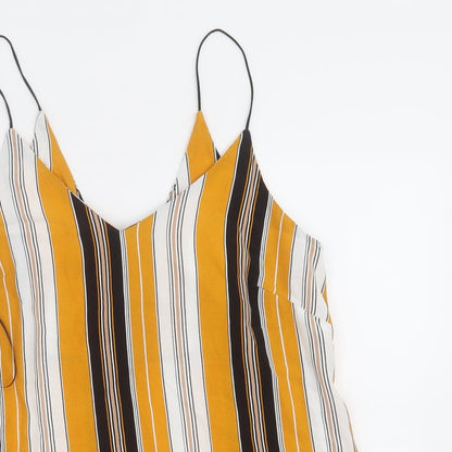 Womens UK Size 8 New Look Yellow Basic Tank