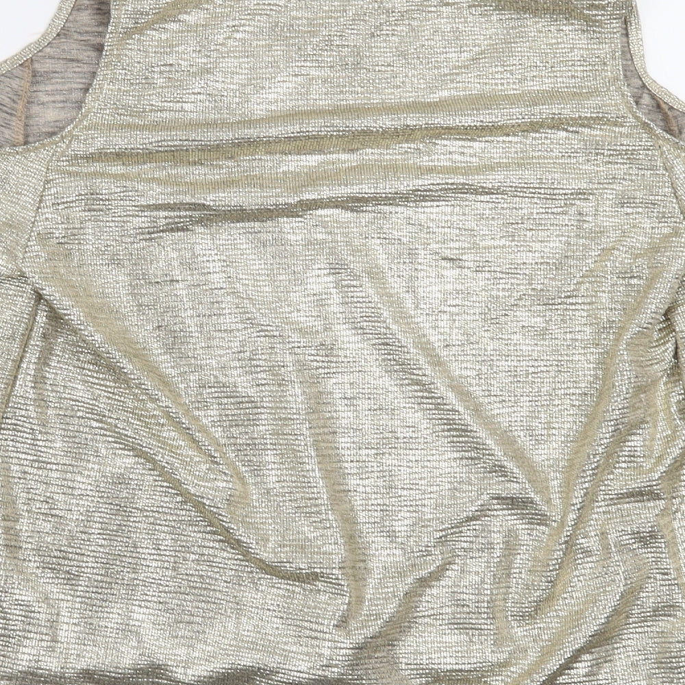 Womens UK Size 12 Debenhams Gold Basic Blouse