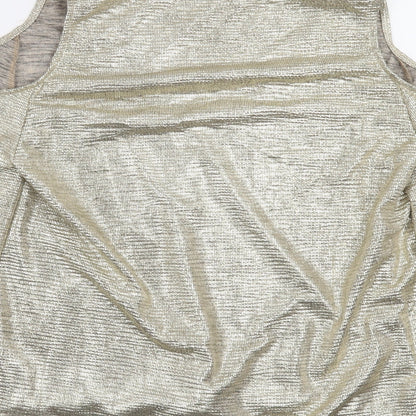 Womens UK Size 12 Debenhams Gold Basic Blouse