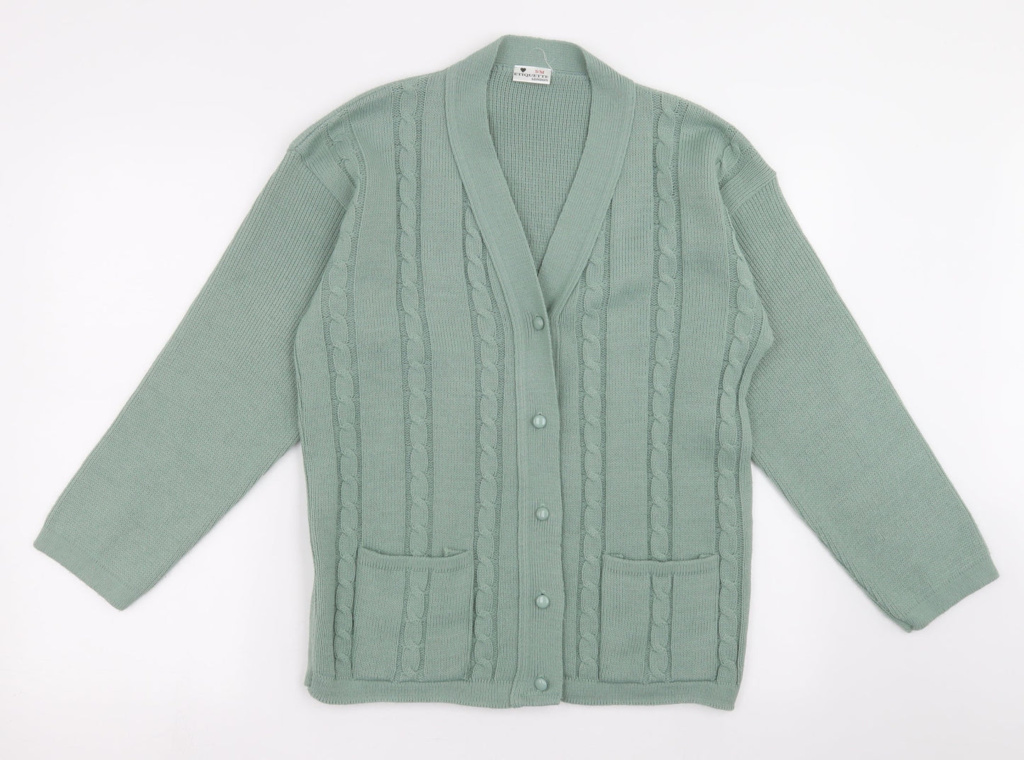 Etiquette Womens Green  Knit Cardigan Jumper Size M