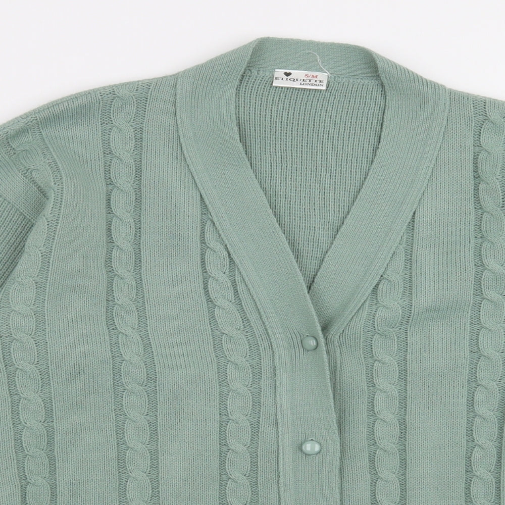 Etiquette Womens Green  Knit Cardigan Jumper Size M