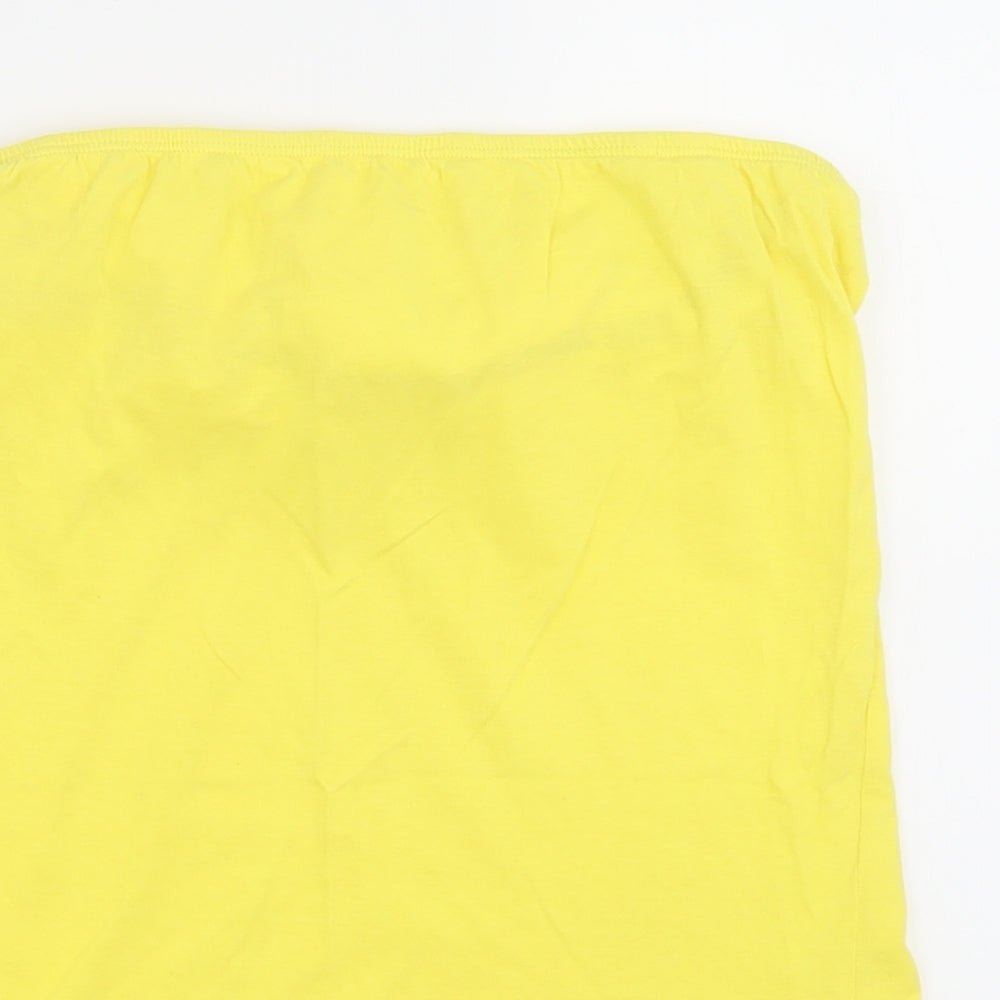 Womens UK Size 10 newlook Yellow Basic Tank