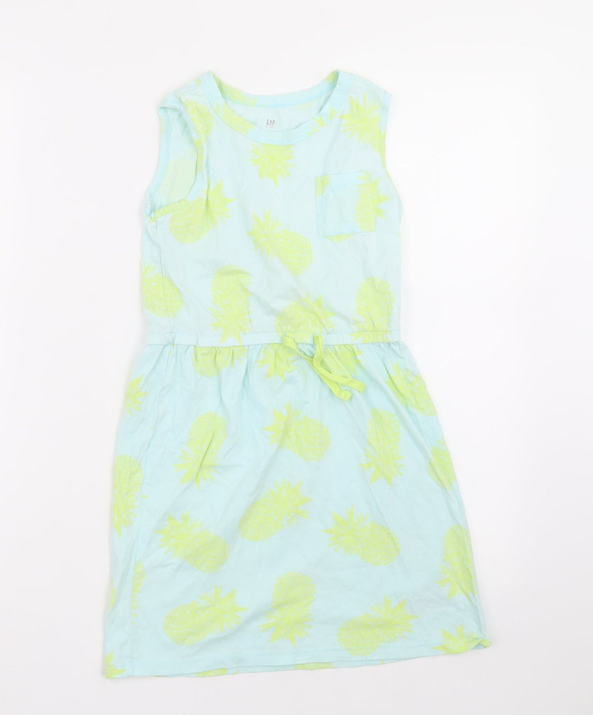 Additional front view of Gap girls’ blue polka dot a-line, size M