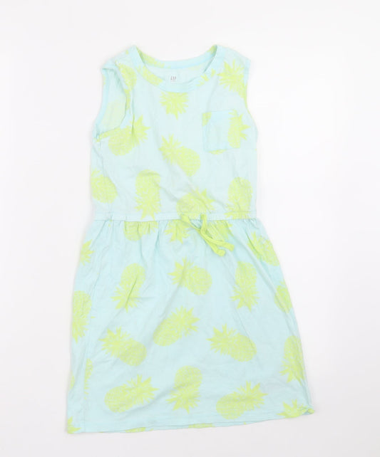 Gap Girls Blue Polka Dot  A-Line  Size M
