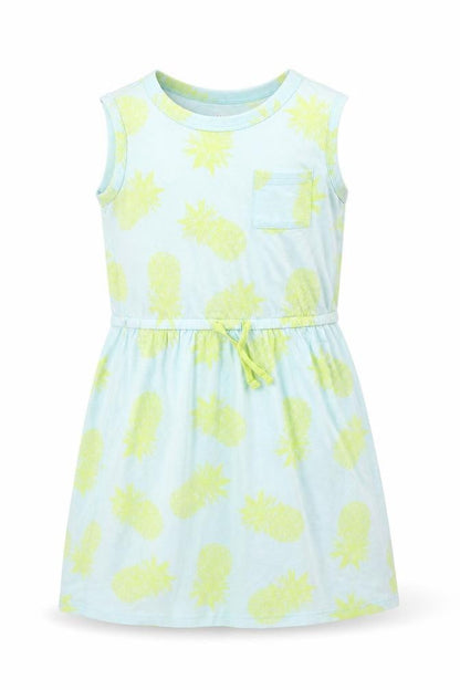 Front view of Gap girls’ blue polka dot a-line, size M