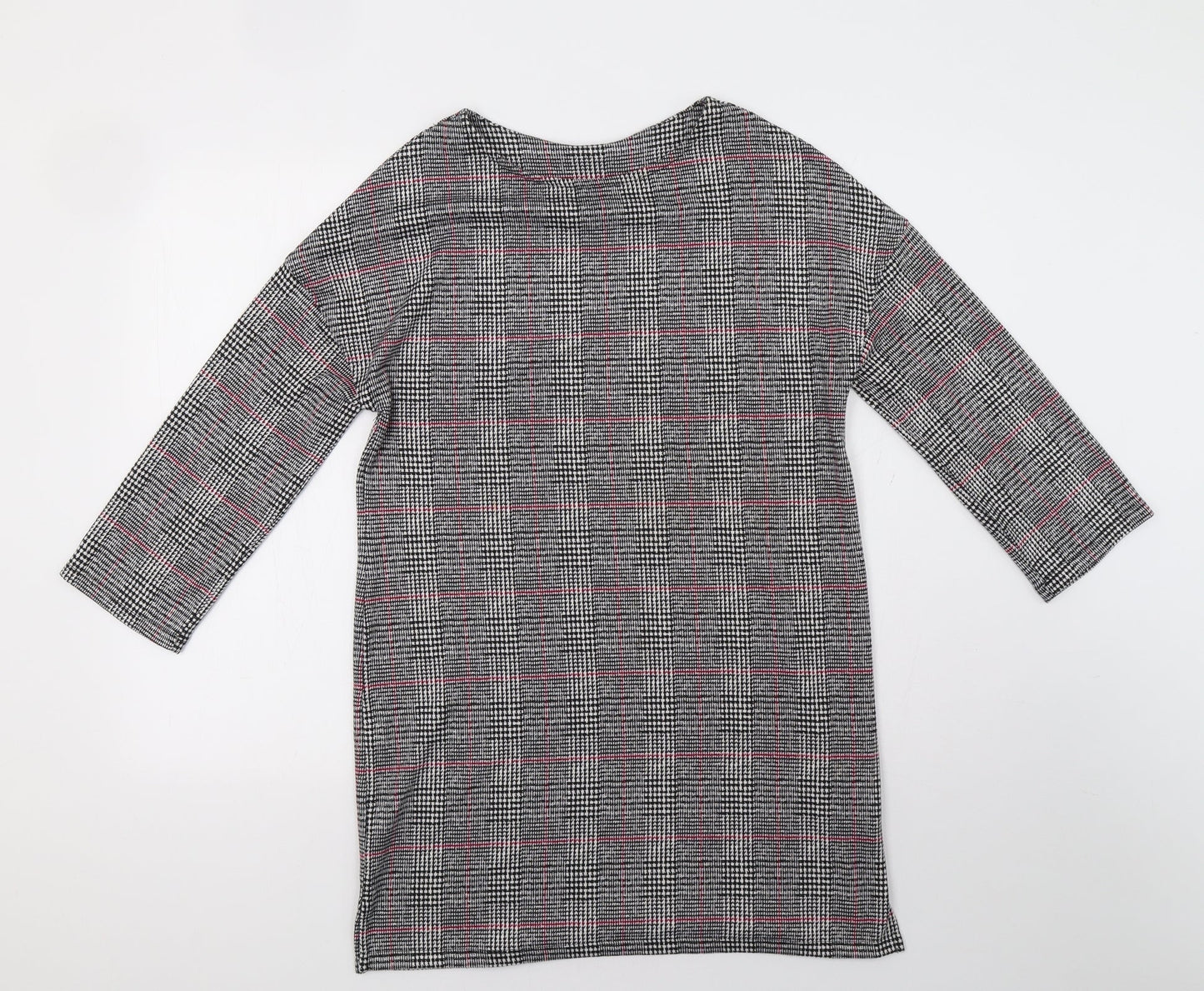 F&F Womens Grey Check  A-Line  Size 10