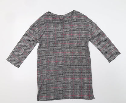 F&F Womens Grey Check  A-Line  Size 10