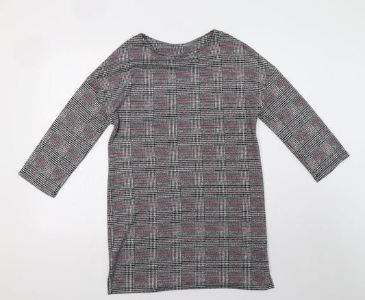 F&F Womens Grey Check  A-Line  Size 10