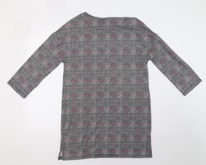 F&F Womens Grey Check  A-Line  Size 10