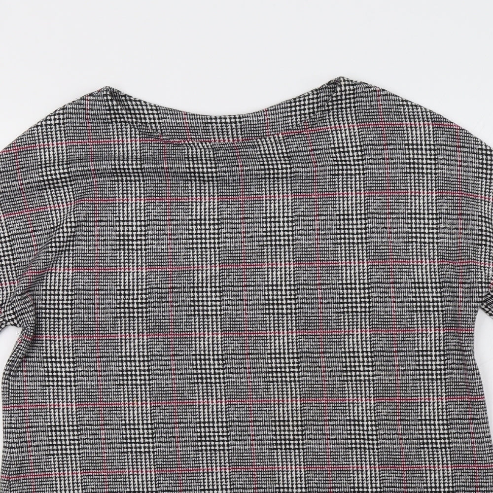 F&F Womens Grey Check  A-Line  Size 10