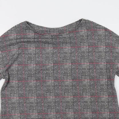 F&F Womens Grey Check  A-Line  Size 10