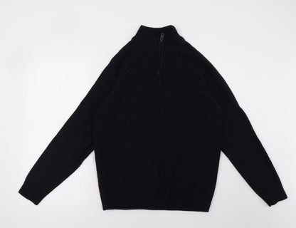 Additional front view of TU men’s blue pullover sweatshirt, size M