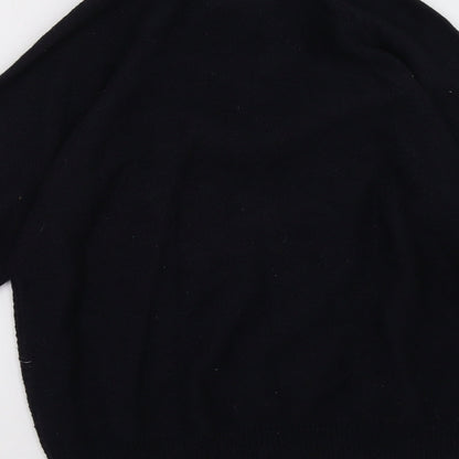 Brand and care label for TU men’s blue pullover sweatshirt, size M