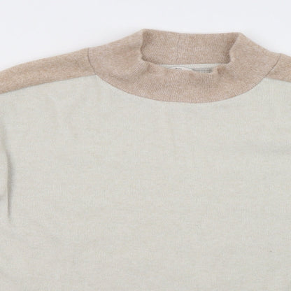 Close-up detail of TU women’s white pullover sweatshirt, size UK 12