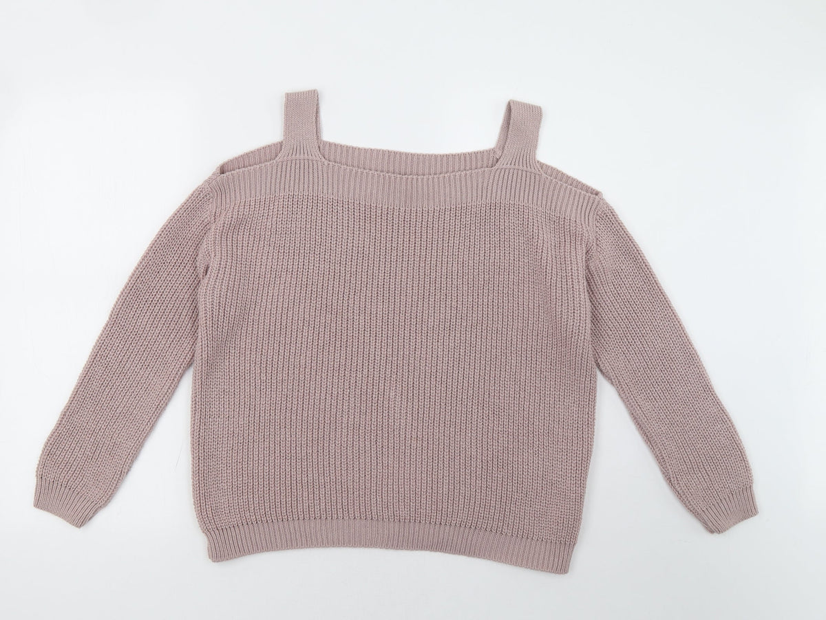 Additional front view of Dorothy Perkins women’s pink pullover sweatshirt, size UK 8