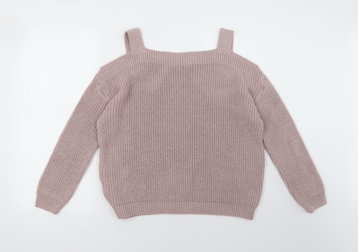 Back view of Dorothy Perkins women’s pink pullover sweatshirt, size UK 8