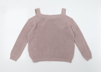 Back view of Dorothy Perkins women’s pink pullover sweatshirt, size UK 8