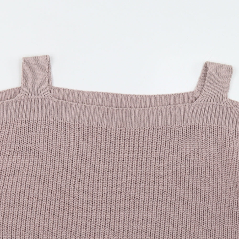 Close-up detail of Dorothy Perkins women’s pink pullover sweatshirt, size UK 8