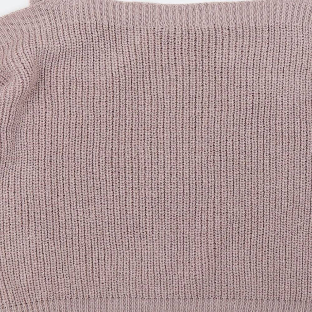 Brand and care label for Dorothy Perkins women’s pink pullover sweatshirt, size UK 8