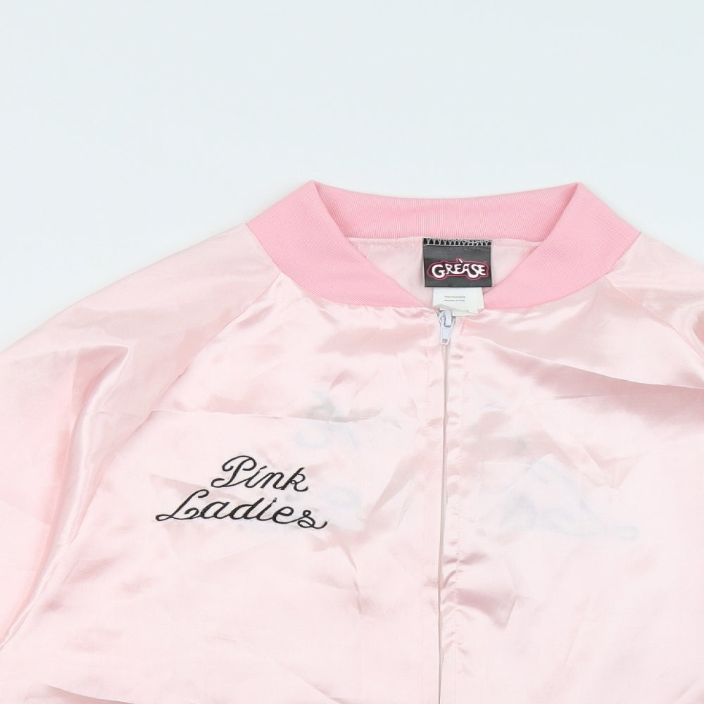 Close-up detail of smithys women’s pink full zip sweatshirt, size M