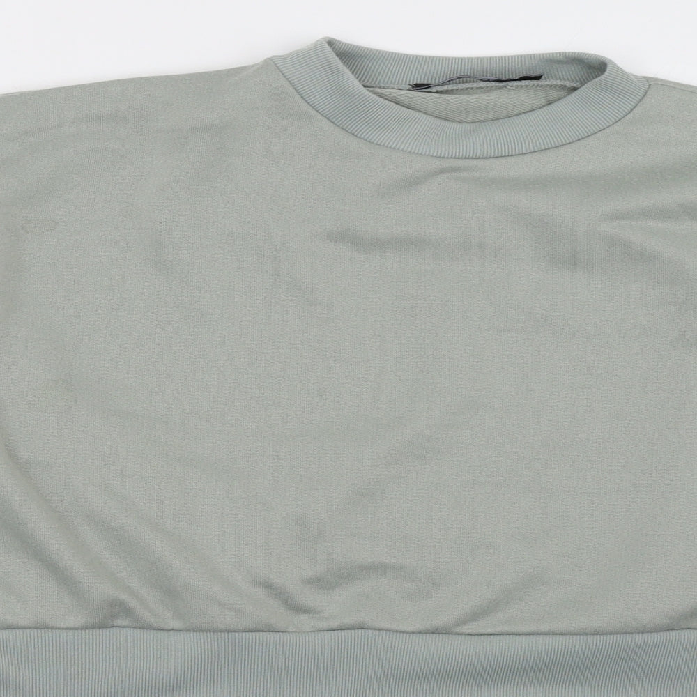 Boohoo Womens Green   Pullover Sweatshirt Size 8