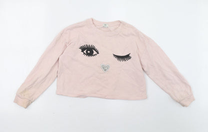 River Island Girls Pink   Pullover Sweatshirt Size 10 Years
