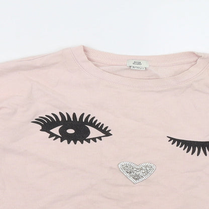 River Island Girls Pink   Pullover Sweatshirt Size 10 Years