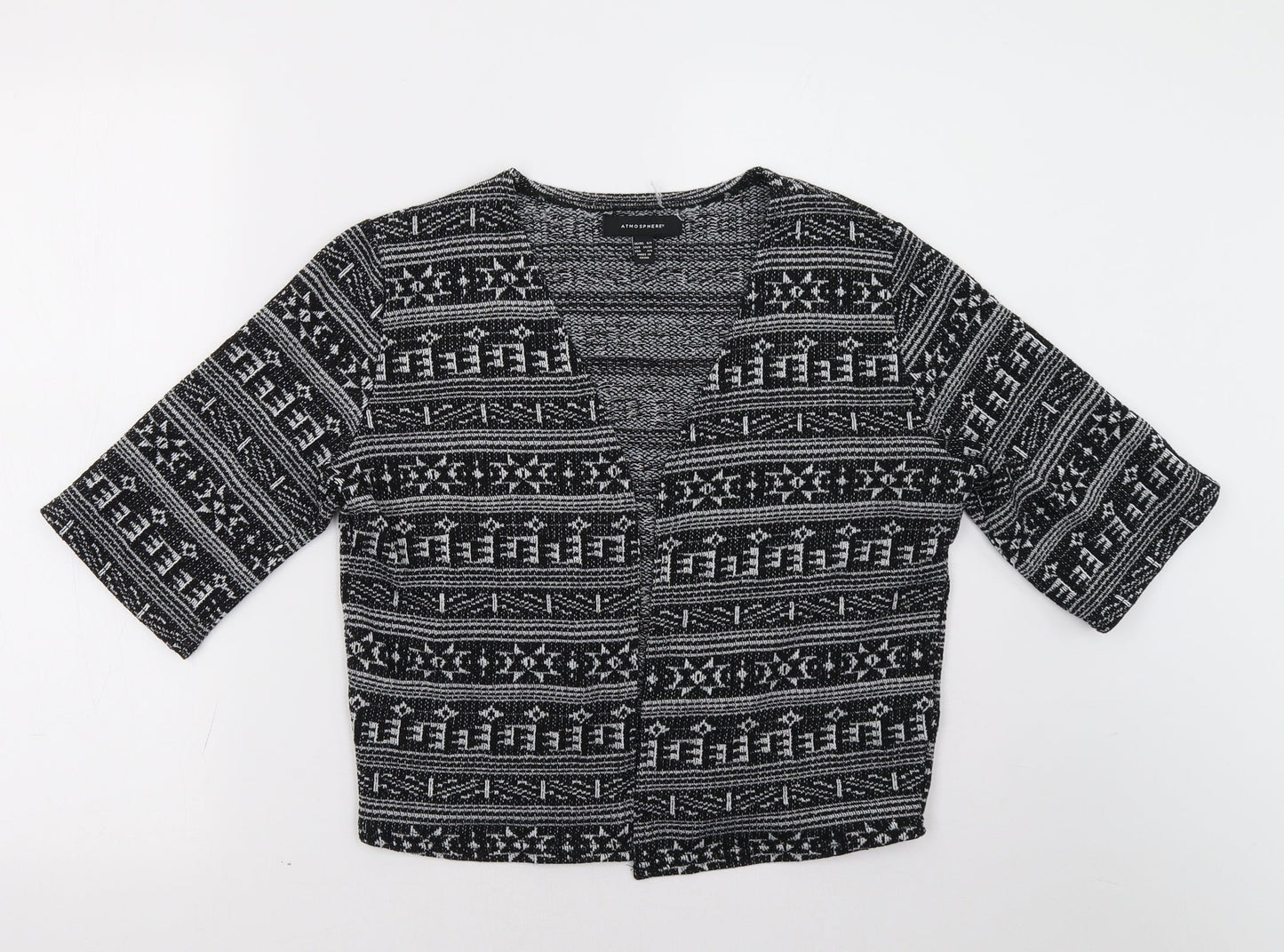 Primark Womens Grey Geometric  Cardigan Jumper Size 8