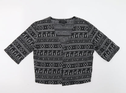Primark Womens Grey Geometric  Cardigan Jumper Size 8