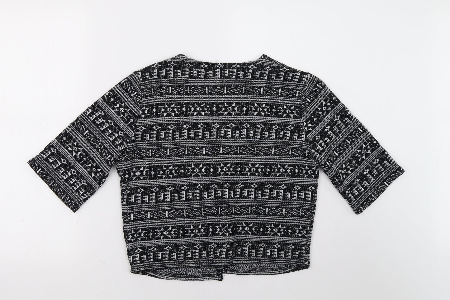 Primark Womens Grey Geometric  Cardigan Jumper Size 8