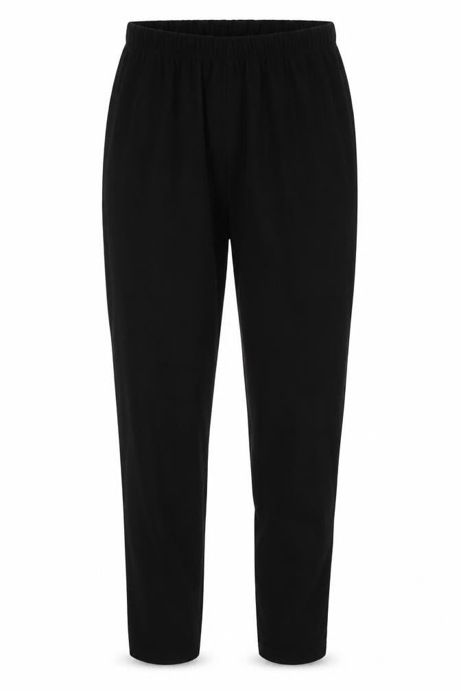 Front view of ASOS women’s black trousers, size UK 10, 30-inch leg