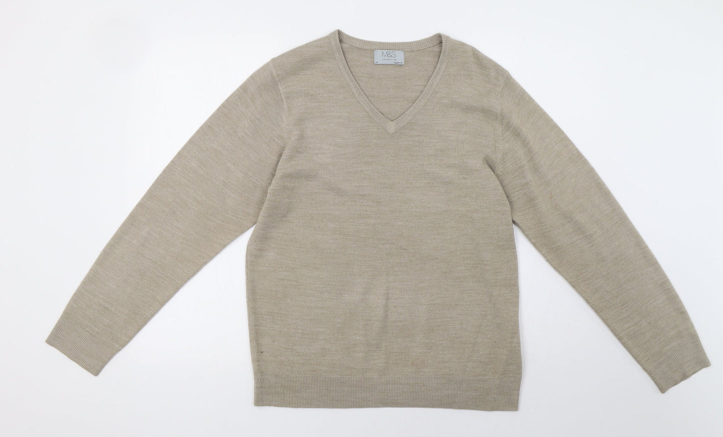 Mens UK Size M Marks and Spencer Beige Pullover Sweatshirt