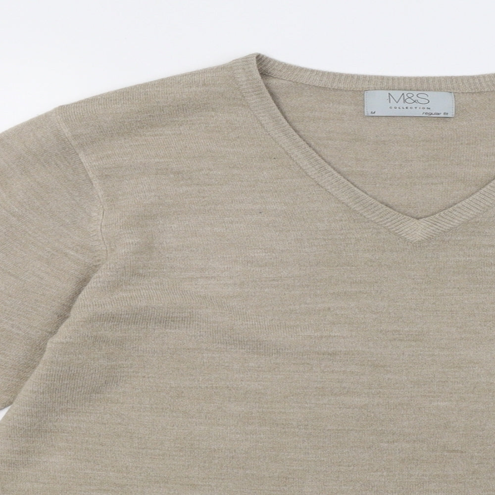 Mens UK Size M Marks and Spencer Beige Pullover Sweatshirt