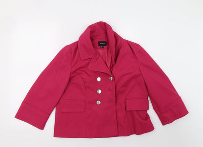 Additional front view of sprit women’s pink jacket blazer, size UK 12