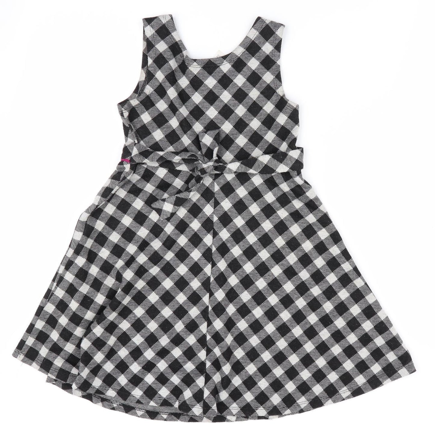 Ashley Annn Girls Black Check  Fit & Flare  Size 6 Years