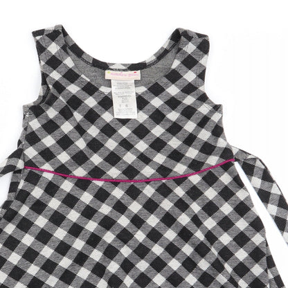 Ashley Annn Girls Black Check  Fit & Flare  Size 6 Years