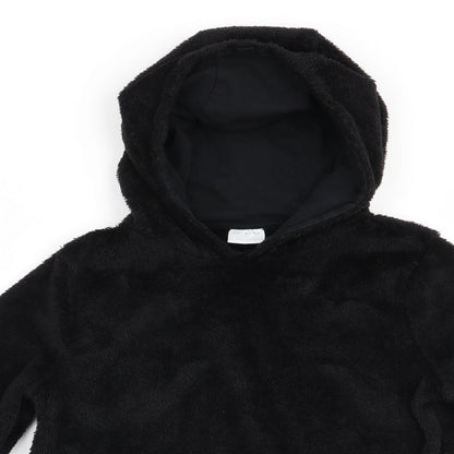 Florence and Fred Girls Black   Pullover Hoodie Size 7-8 Years  - Fluffy texture
