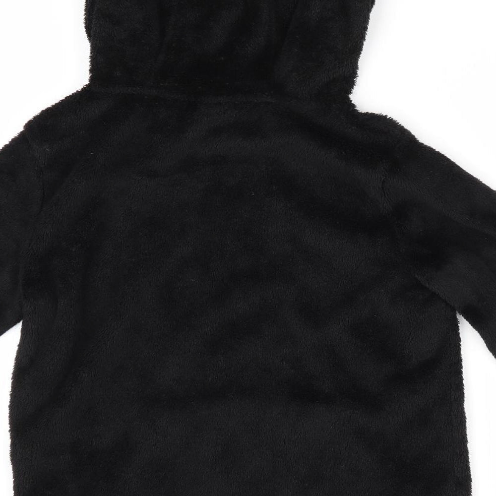 Florence and Fred Girls Black   Pullover Hoodie Size 7-8 Years  - Fluffy texture