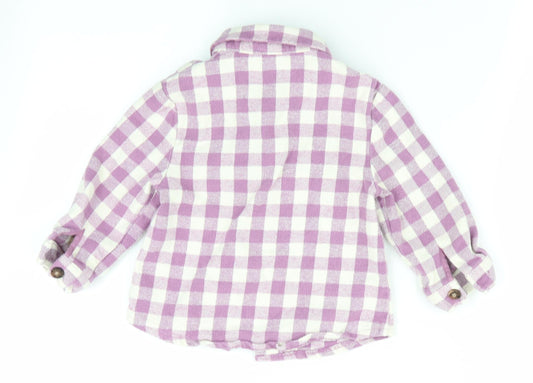 George Girls Purple Check  Basic Button-Up Size 2-3 Years
