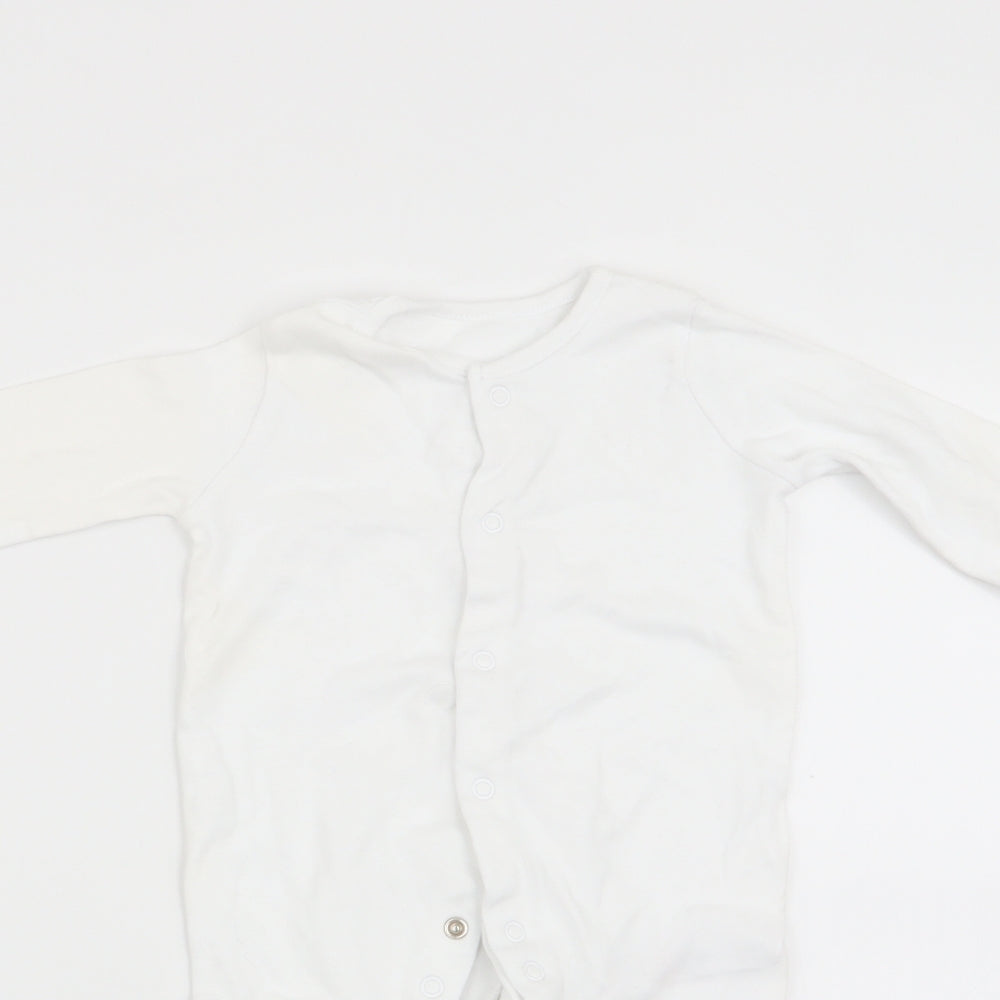 Florence and Fred Baby White   Babygrow One-Piece Size 3-6 Months