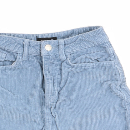 New Look Womens Blue   A-Line Skirt Size 6  - Cord Fabric